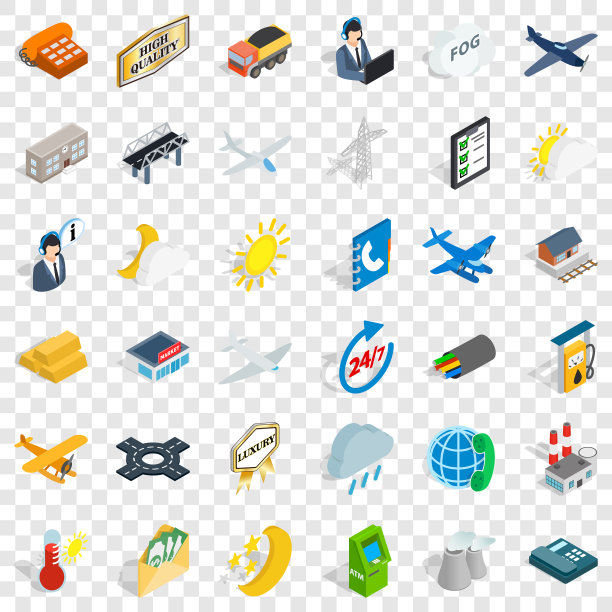 飞机图标设置等距样式图片下载