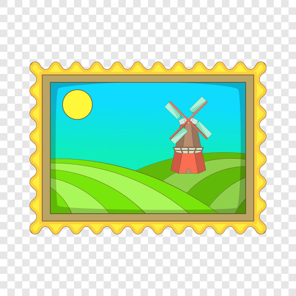 图片与风车图标卡通风格图片下载