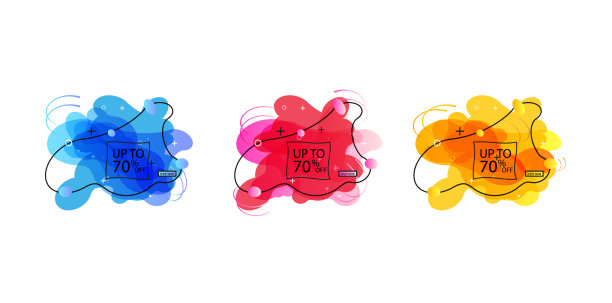 时尚横幅从液体泡沫设置销售图片下载