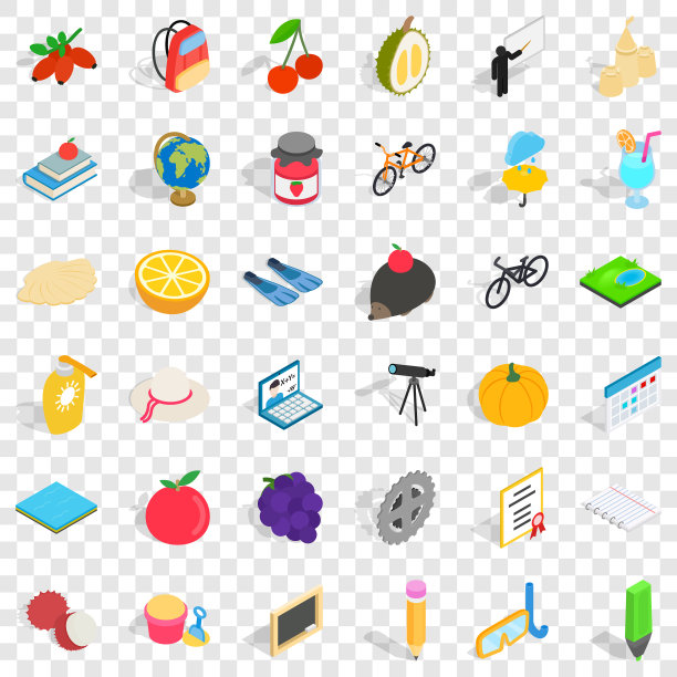 橙色图标设置等距样式图片下载