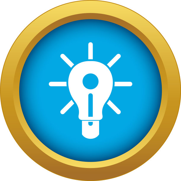 发光灯泡图标蓝色孤立图片下载