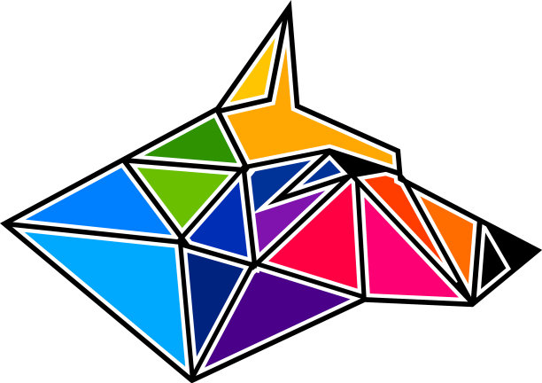 Fox与多边形标志模板图片下载