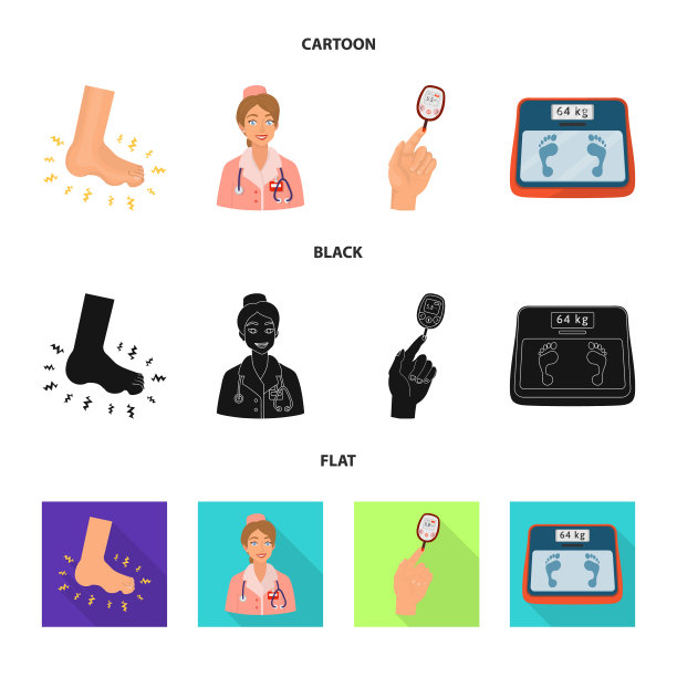 孤立对象饮食和治疗标志集图片下载