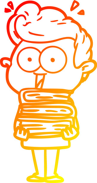 温暖的梯度线画卡通盯着男人图片下载