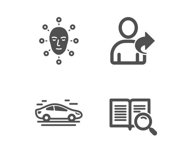 汽车面部生物识别和推荐朋友图标图片下载