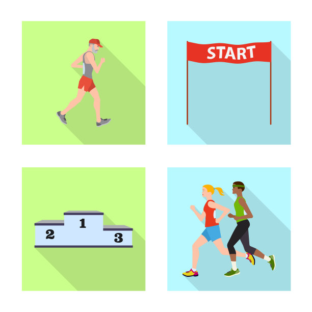 运动和获胜者标志集图片下载