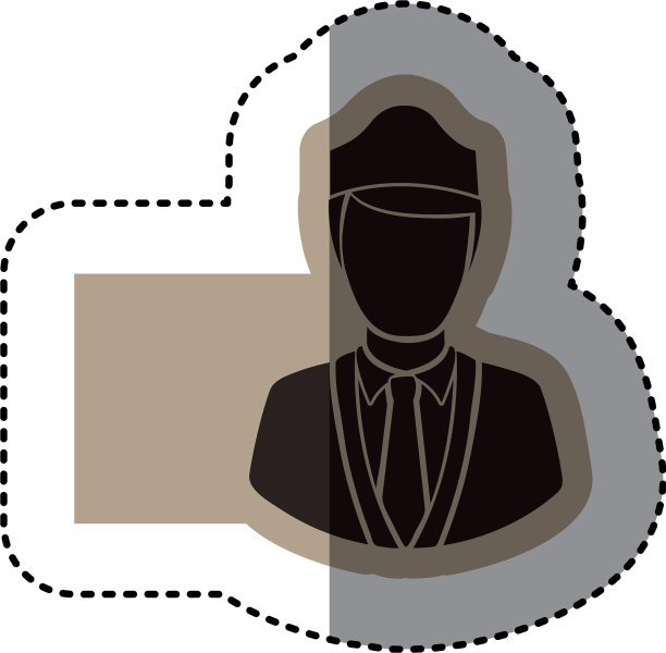 带有空乘人员的单色贴纸图片下载