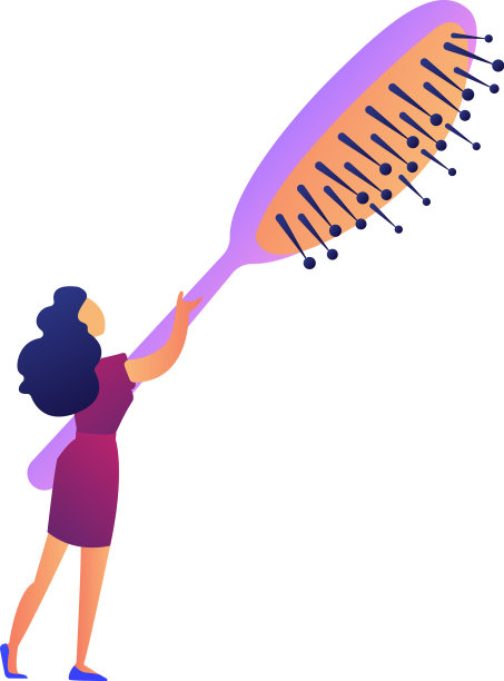 拿着大梳子的女人图片下载