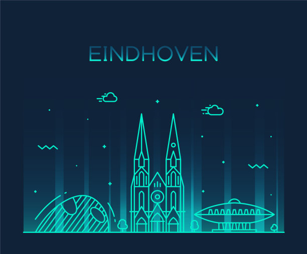 荷兰的埃因霍温城市轮廓线图片下载