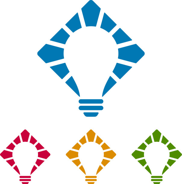 带有光束的彩色灯泡图片下载