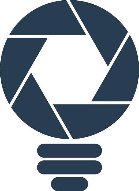 快门形状的灯泡图标图片下载