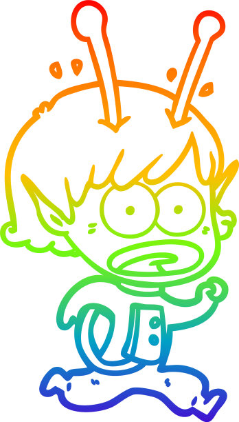 彩虹渐变线画卡通震撼图片下载