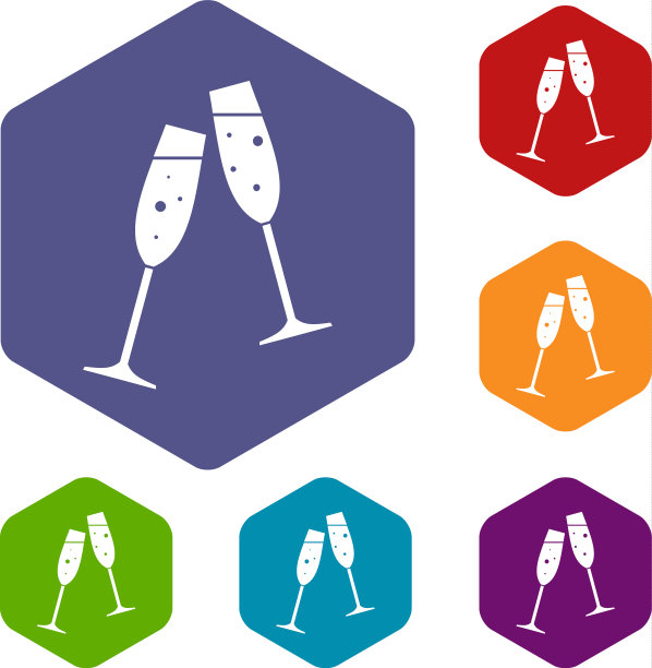 两杯香槟图标设置图片下载