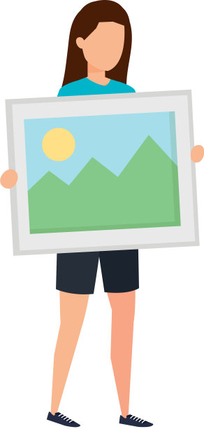 年轻女子举起头像人物图片下载