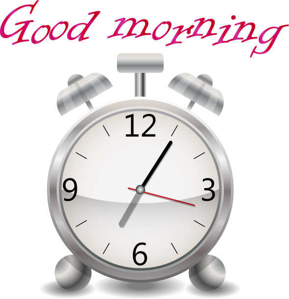 一个真实的闹钟在一个白色的背景图片下载