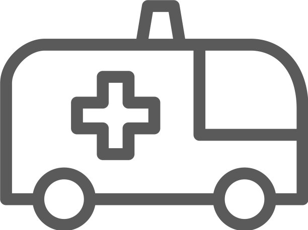 救护车线条图标图片下载