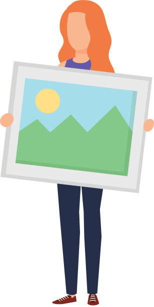 年轻女子举起头像人物图片下载