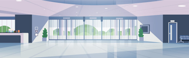 现代接待区空无一人的大堂图片下载