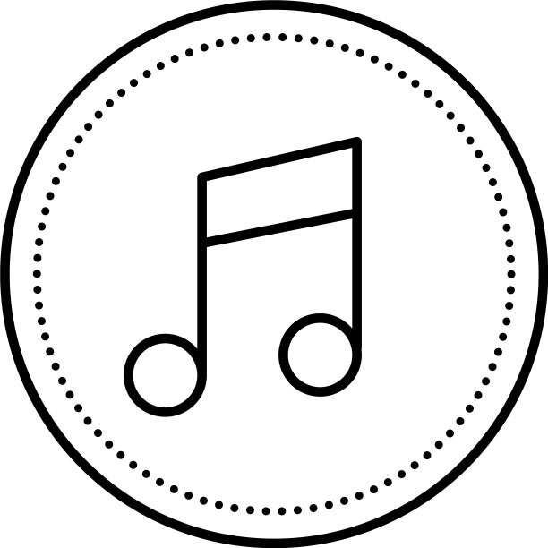 音乐音符按钮隔离图标图片下载