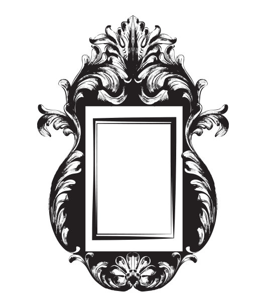 复古镜框线条艺术经典雕刻图片下载