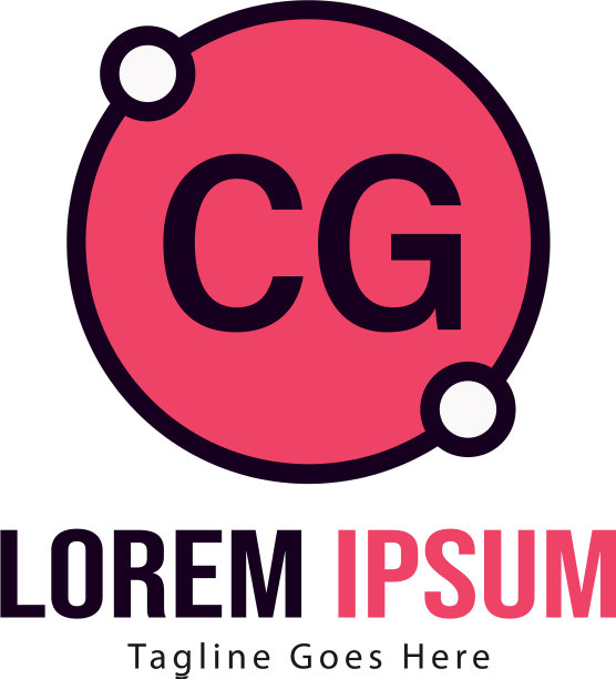CG字母现代框架Logo模板图片下载