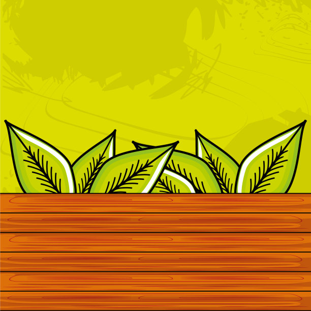 图案木与叶茶图片下载