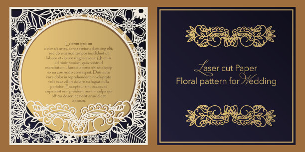 激光剪纸婚礼花设计图片下载