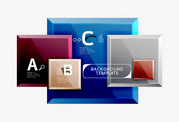 抽象的方形构成背景横幅图片下载