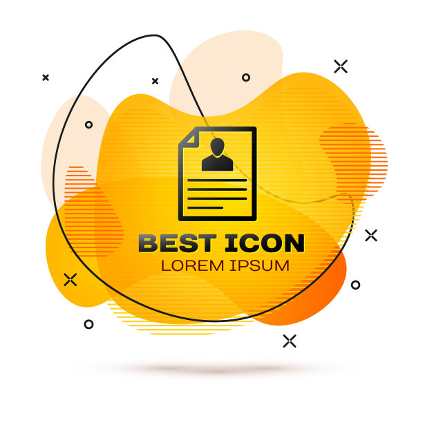 白色背景的简历中用黑色图标隔开图片下载