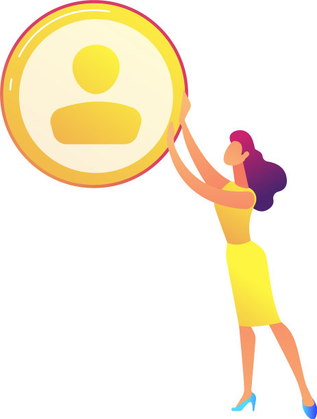 商务女人拿着金色头像图标图片下载
