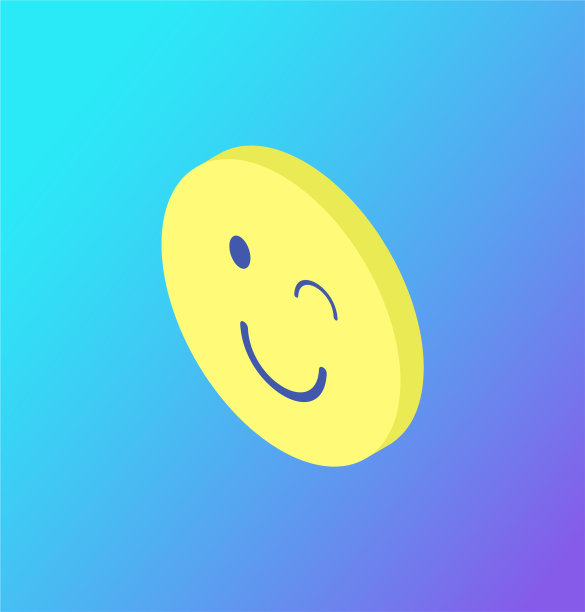 emoji眨眼符号隔离图标图片下载