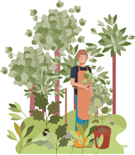 有树头像的园丁图片下载