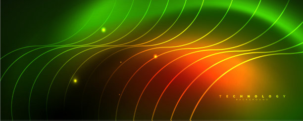 闪亮的霓虹灯线条模板-北极光图片下载