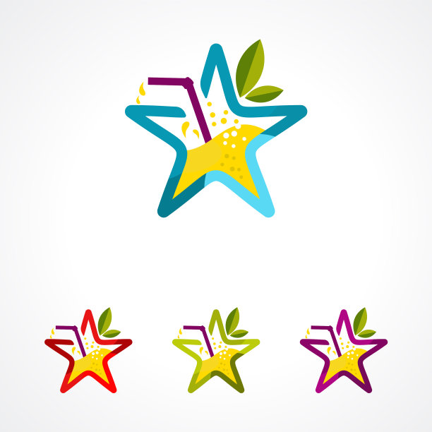 饮料明星标志图标元素和模板图片下载