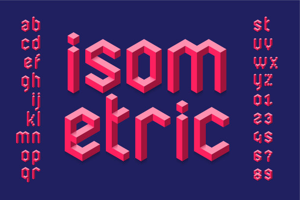 三维等距三维字体设计图片下载