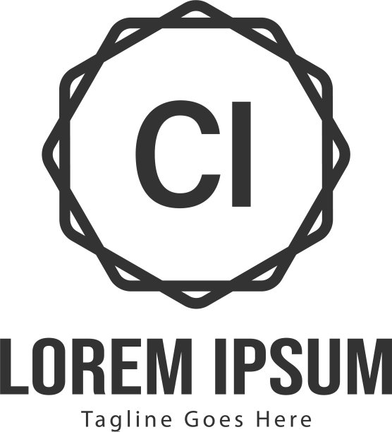 CI首字母现代框架标志模版图片下载