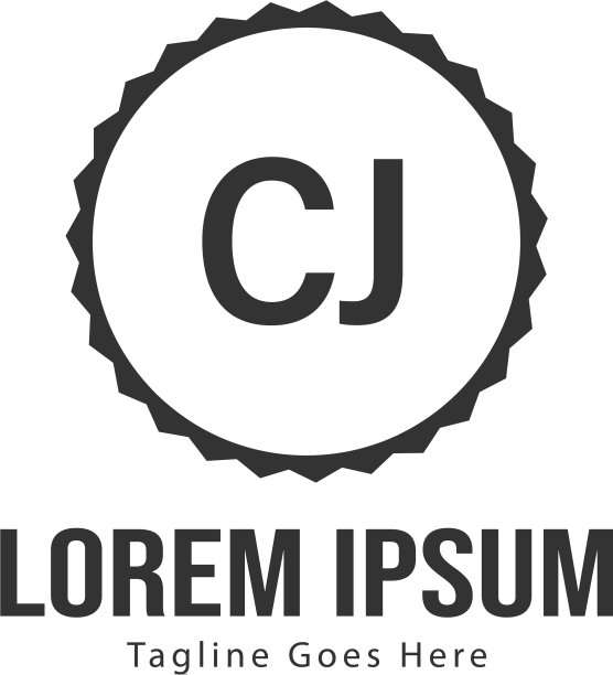 现代边框CJ字母Logo模板图片下载