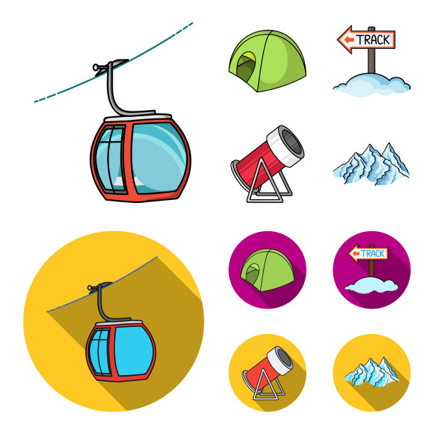 索道帐篷路牌雪炮滑雪图片下载