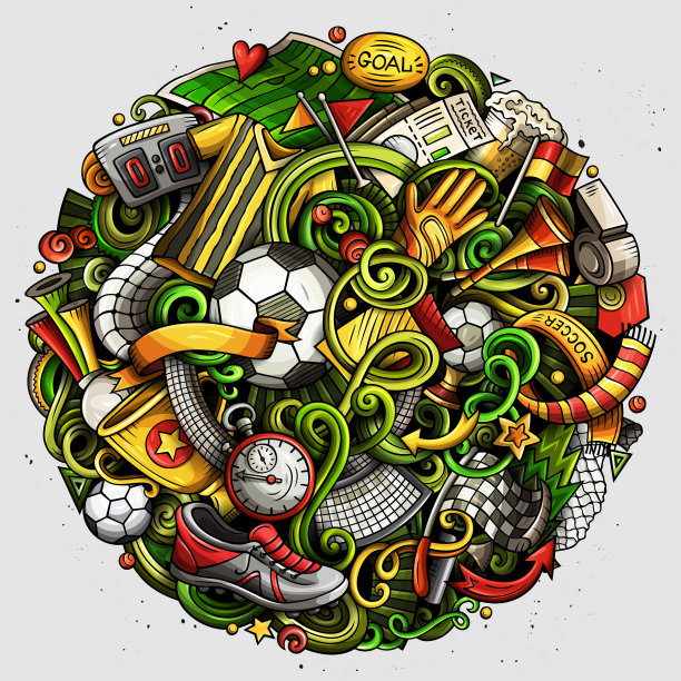 卡通涂鸦足球图片下载