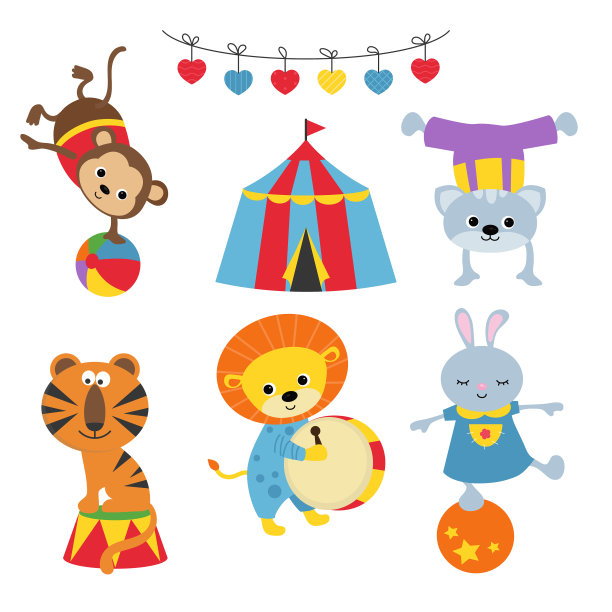 一组马戏团动物一组马戏团动物图片下载