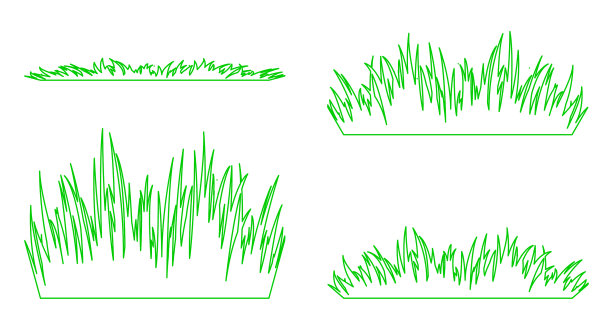一组绿草的剪影图片下载