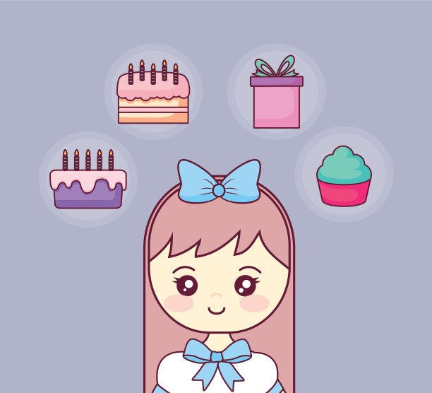 和小女孩生日快乐，设置图标图片下载