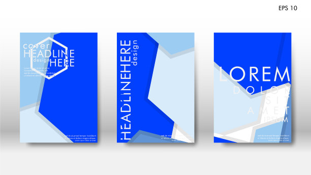 抽象封面与六边形元素书籍设计图片下载