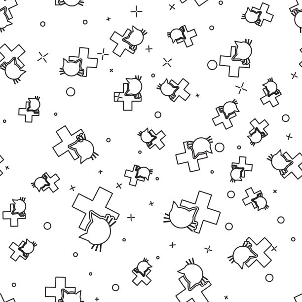 黑色兽医诊所标志图标孤立图片下载