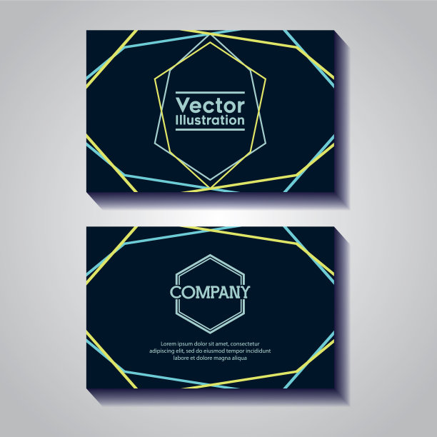 一对有线条和数字的名片图片下载