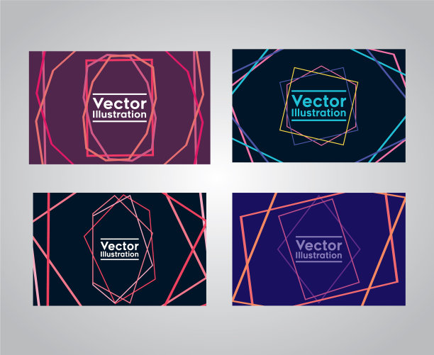 一套有线条和数字的名片图片下载