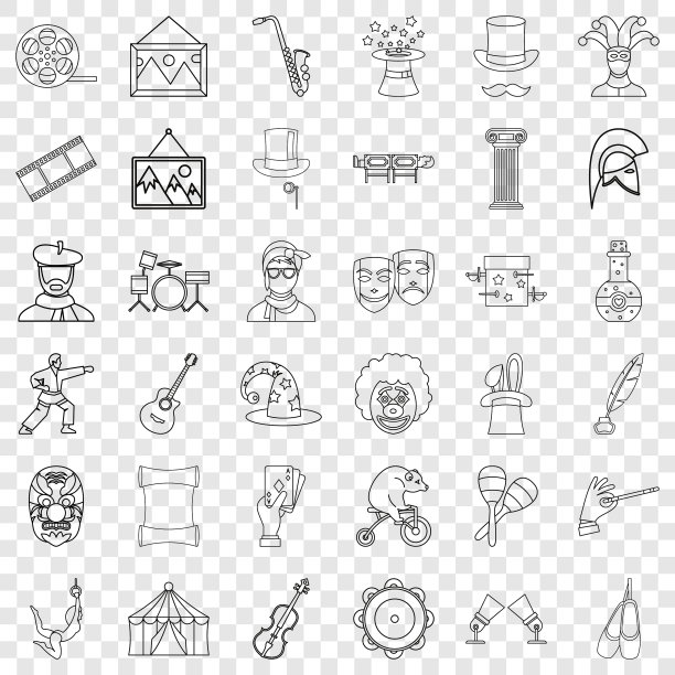 马戏团图标设置轮廓样式图片下载