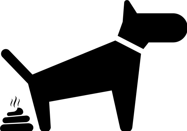 黑狗大便图标孤立的狗去了图片下载