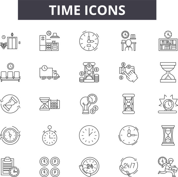 时间线图标标志设置线性概念图片下载