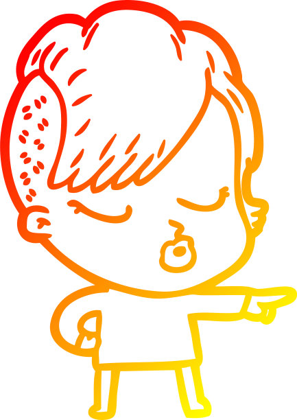 温暖的梯度线绘制卡通漂亮的潮人图片下载